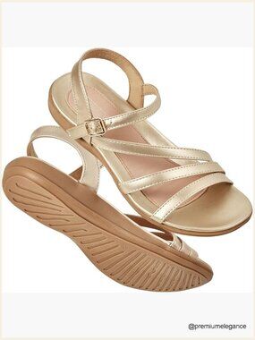 Womens Dressy Flat Sandals - Comfortable Summer Walking Sandals
